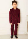 The Burgundy Velvet Jacket Boy Look Look  from Pepa London