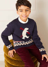 The Navy Bear Intarsia Jumper Boy Look Look  from Pepa London