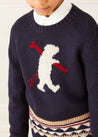 The Navy Bear Intarsia Jumper Boy Look Look  from Pepa London