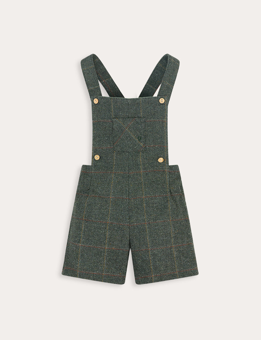 Harrington Tweed Pocket Detail Dungarees in Green (18mths-4yrs) DUNGAREES from Pepa London