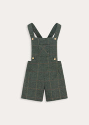Harrington Tweed Pocket Detail Dungarees in Green (18mths-4yrs)