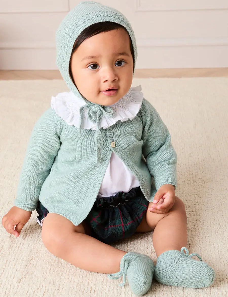Kinnerton Tartan Hand Smocked Bloomers in Green (3mths-2yrs) Bloomers from Pepa London