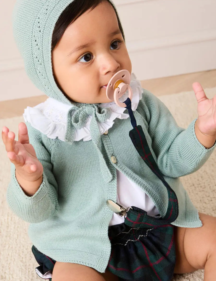 Kinnerton Tartan Hand Smocked Bloomers in Green (3mths-2yrs) Bloomers from Pepa London