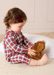 Francis Tartan Long Sleeve All In One Pyjama in Red (6mths-3yrs)