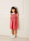 Tulip Collar Smocked Detail Sleeveless Dress in Red (12mths-10yrs) Dresses  from Pepa London