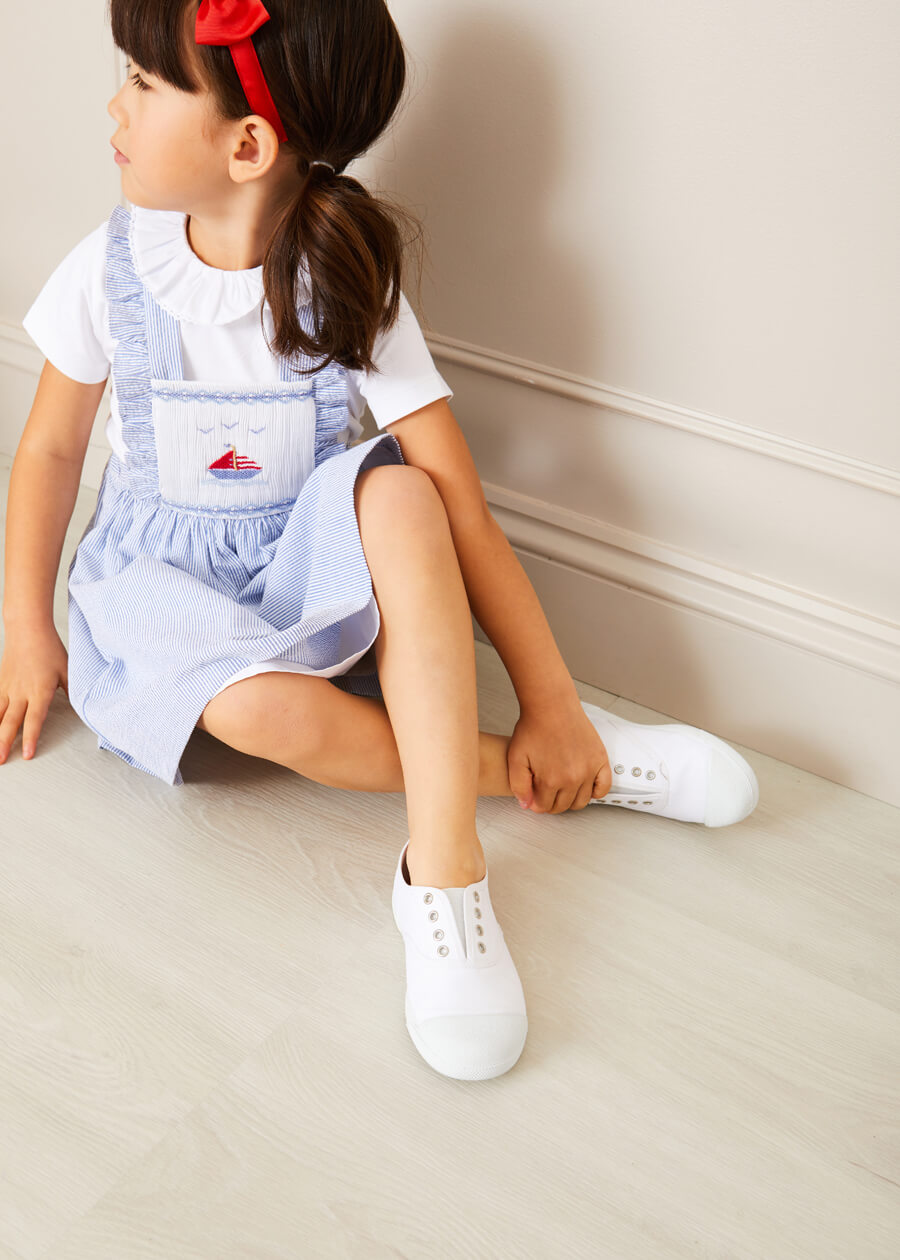 Canvas Plimsolls in White (20-34EU) Shoes  from Pepa London