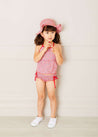 Annie Floral Print Bow Detail Two Piece Swimsuit in Pink (12mths-6yrs) Swimwear  from Pepa London