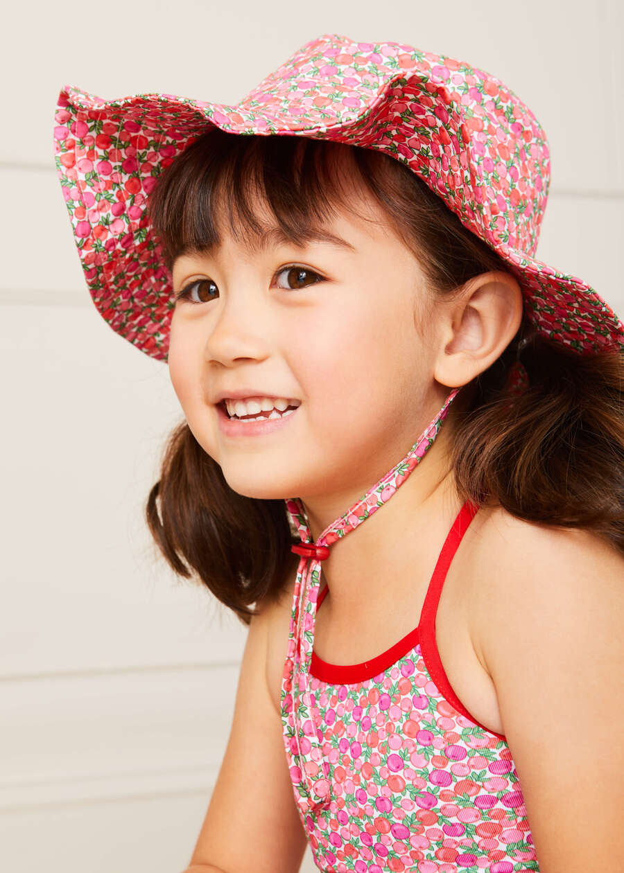 Annie Floral Print Beach Hat in Pink (1-8yrs) Accessories  from Pepa London