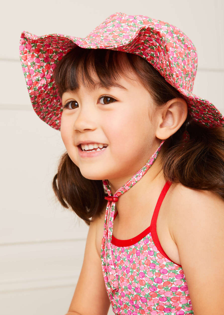 Annie Floral Print Beach Hat in Pink (1-8yrs) Accessories  from Pepa London