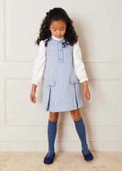 Mao Collar Romantic Blouse in White (18mths-10yrs) Blouses from Pepa London