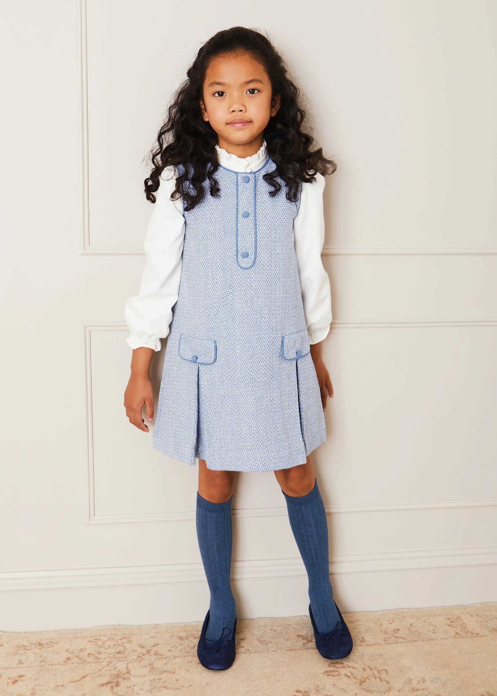 Denim Ribbed Knee-High Socks (3mths-10yrs) Socks from Pepa London