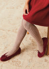 Lace Tie Ballerina Ballerina Shoes In Burgundy (24-34EU) SHOES  from Pepa London