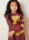 Limited-Edition Merrythought & Pepa Teddy Bear with Red Tartan Bow   from Pepa London