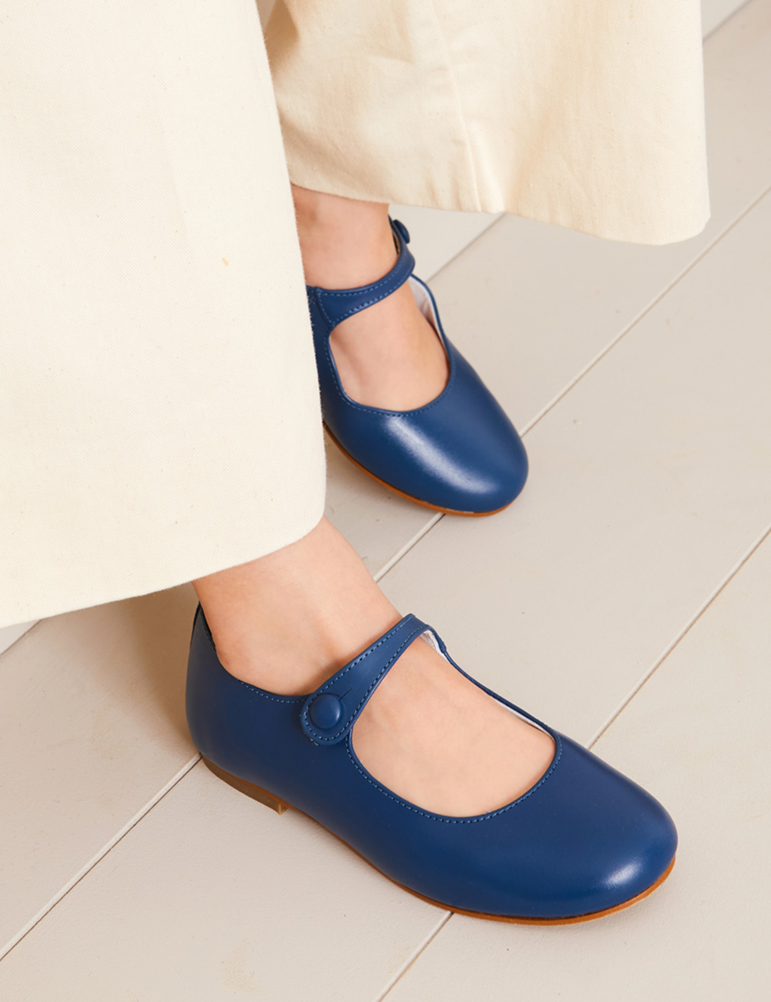 KEEP DRAFTED Leather Mary Jane Shoes in Blue (25-34EU) Shoes from Pepa London