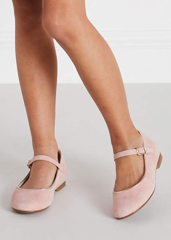 Girls Suede Pink Mary-Jane Shoes (24-34EU) Shoes  from Pepa London