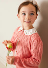 Floral Openwork Cotton Cardigan in Pink (2-10yrs) KNITWEAR from Pepa London