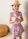 Viola Floral Bib Collar Top in Pink (2-10yrs) TOPS & BODYSUITS from Pepa London