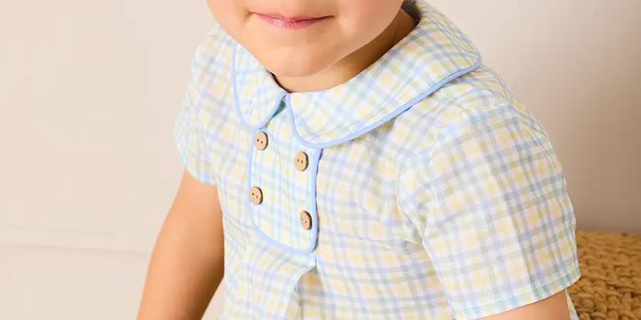 Pip Check Button Detail Short Sleeve Shirt in Green (12mths-5yrs) SHIRTS from Pepa London