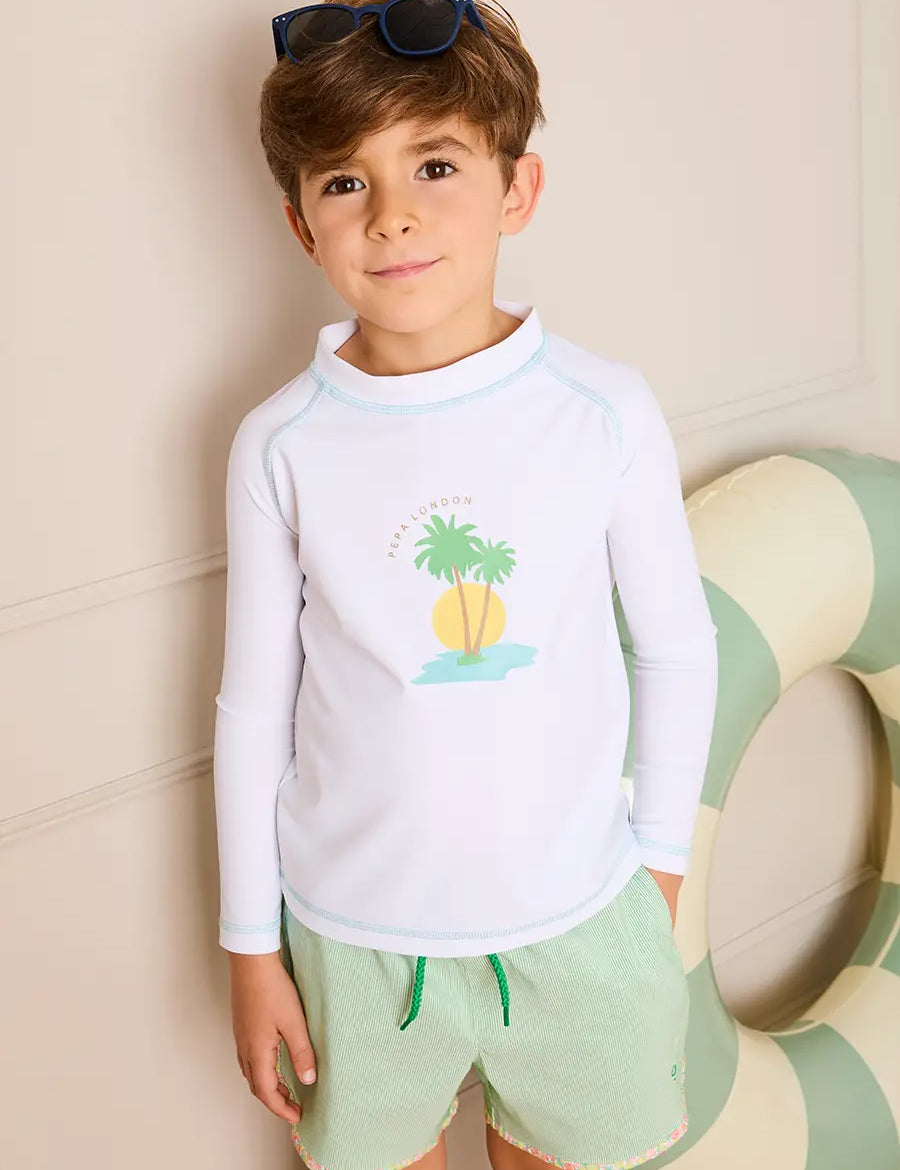 Oasis Rashguard in White (12mths-6yrs) Swimwear from Pepa London