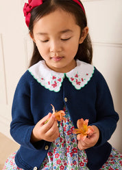 Plain Cardigan in Navy (6mths-10yrs)