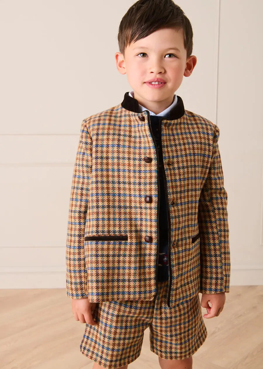Vincent Check Shorts in Brown (4-10yrs) Shorts from Pepa London