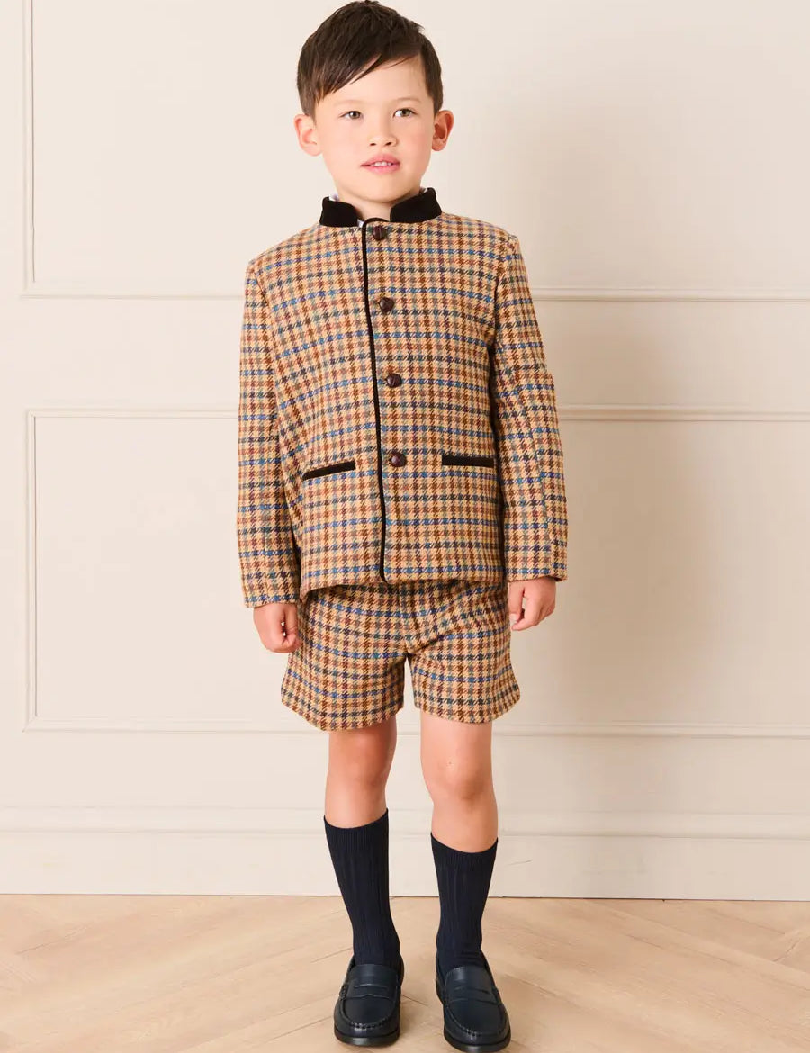 Vincent Check Shorts in Brown (4-10yrs) Shorts from Pepa London
