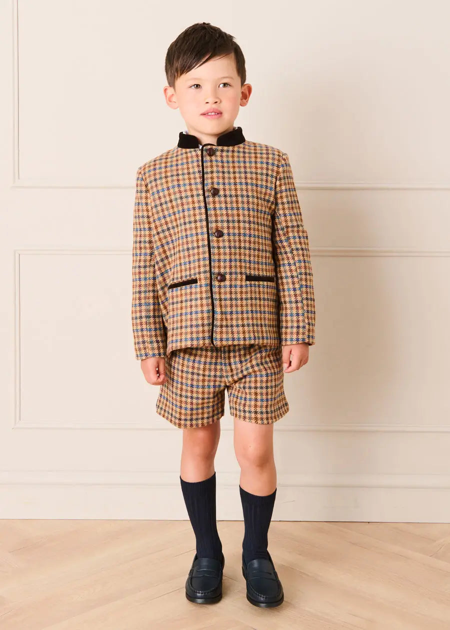 Vincent Check Shorts in Brown (4-10yrs) Shorts from Pepa London