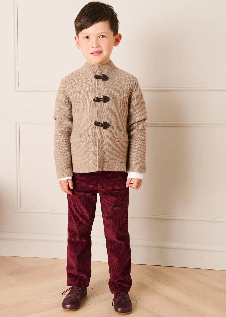 The Oatmeal Toggle Cardigan Boy Look