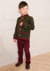 Corduroy Five Pocket Trousers in Burgundy (4-10yrs)