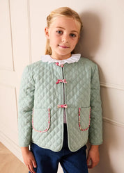 Margret Floral Reversible Quilted Jacket in Pink (4-12yrs) Coats from Pepa London