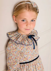 Marianne Floral Medium Bow Hairband in Toffee Made with Liberty Fabric (OS) Hair Accessories from Pepa London