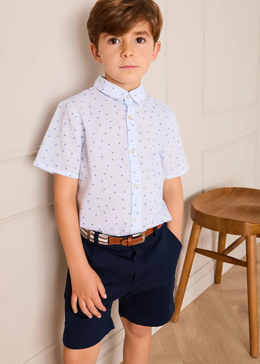 Noah Check Short Sleeve Shirt in Blue (2-10yrs) SHIRTS from Pepa London