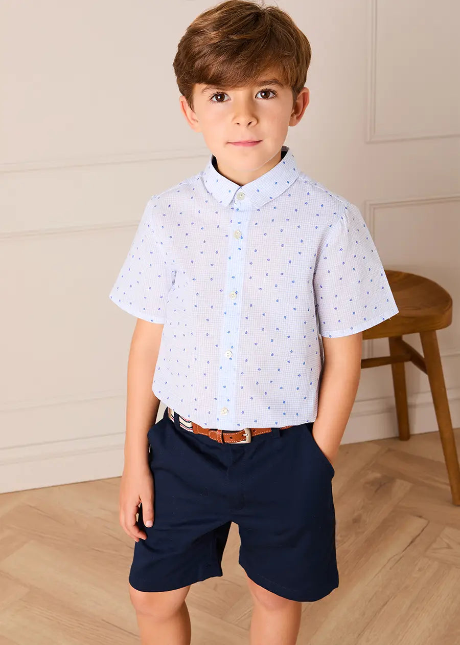 Noah Check Short Sleeve Shirt in Blue (2-10yrs) SHIRTS from Pepa London