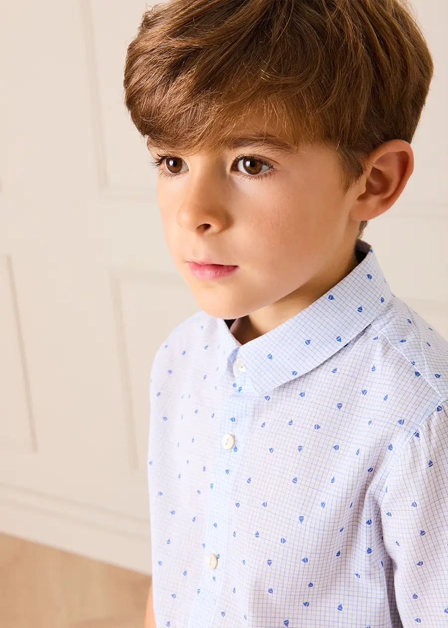 Noah Check Short Sleeve Shirt in Blue (2-10yrs) SHIRTS from Pepa London