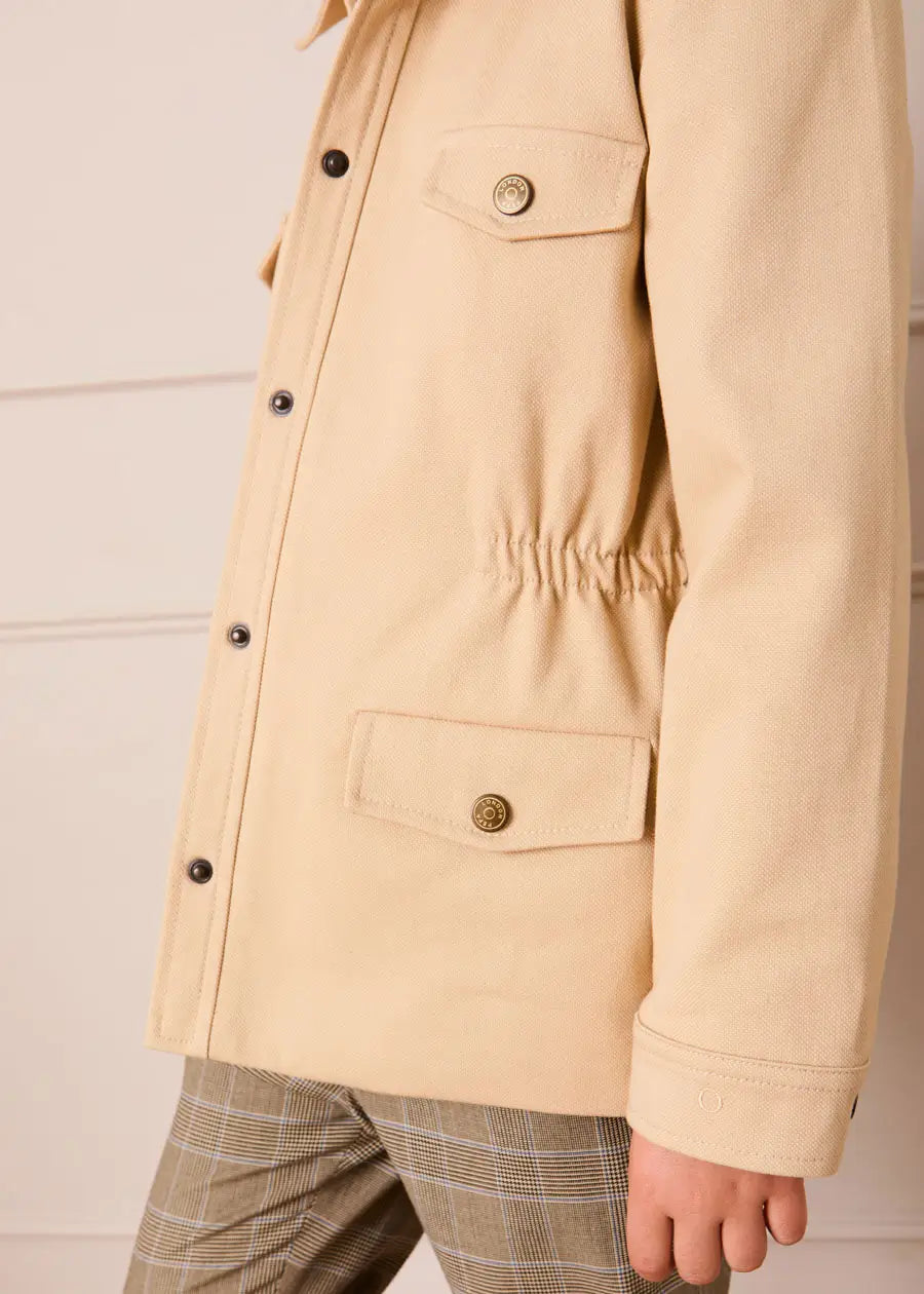 Safari Jacket With Pockets in Beige (4-10yrs) Coats from Pepa London