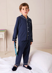 The Navy Pyjama Set Boy Look