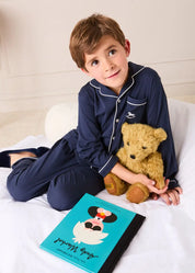 The Navy Pyjama Set Boy Look