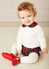 Belgravia Tartan Long Sleeve Bodysuit in Red (1mth-3yrs) Tops & Bodysuits  from Pepa London