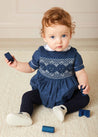 The French Blue Hand Smocked Romper Baby Boy Look Look  from Pepa London