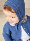 Cable Detail Knitted Bonnet In Blue (S-L) KNITTED ACCESSORIES  from Pepa London