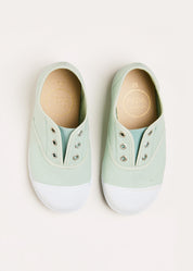 Canvas Plimsolls in Green (20-34EU) Shoes  from Pepa London
