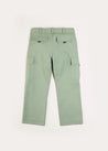Cargo Pocket Trousers in Green (4-10yrs) Trousers  from Pepa London