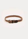 Contrast Leather Braided Belt in Brown (XS-S) Belts  from Pepa London