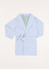 Gingham Contrast Piping Dressing Gown in Blue (2-10yrs) Nightwear  from Pepa London