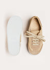 Lace Up Plimsoll Sneakers in Taupe (24-34EU) Shoes  from Pepa London