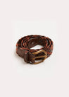Leather Braided Belt in Brown (XS-S) Belts & Braces  from Pepa London