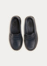 Leather Moccasins In Navy (25-34EU) SHOES  from Pepa London