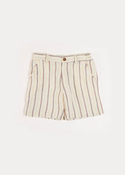 Light Striped Linen Shorts in Beige (4-10yrs) Shorts  from Pepa London