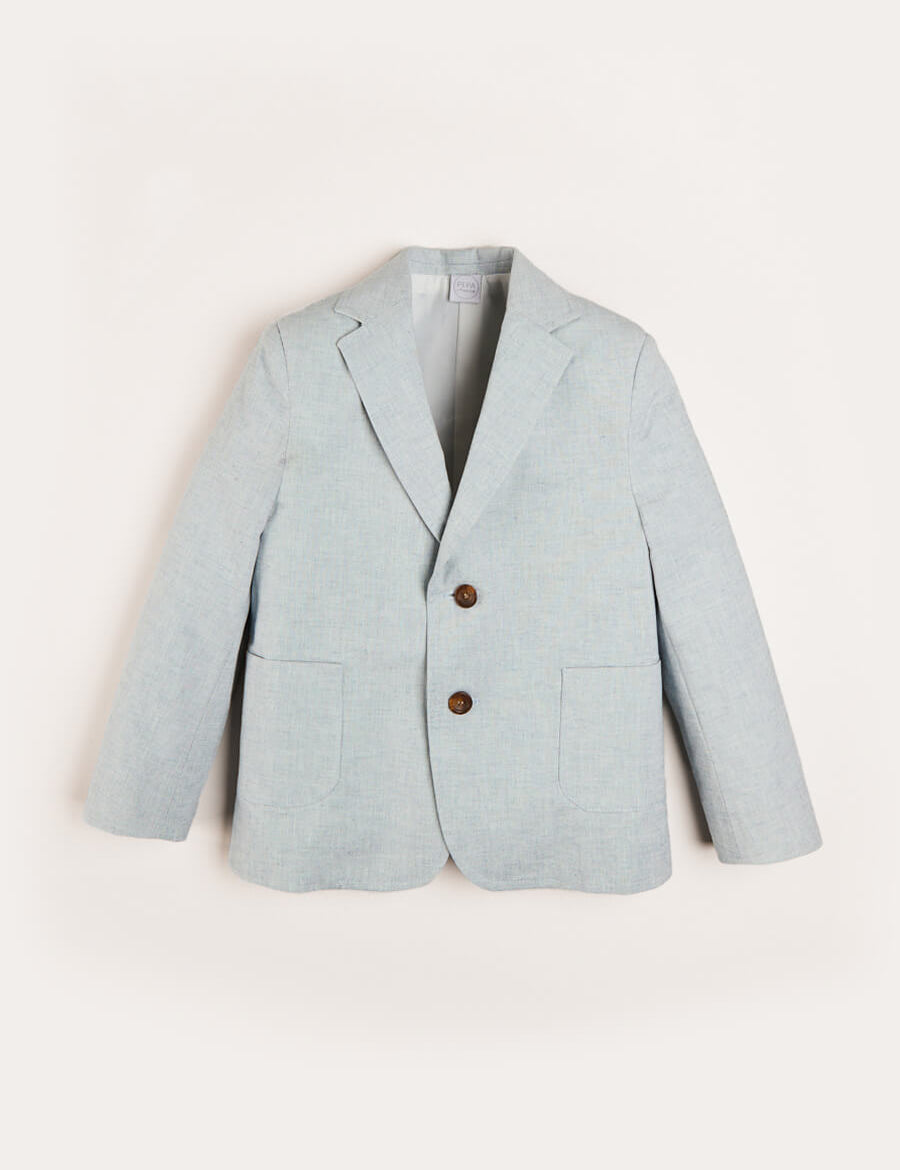 Plain Light Linen Blazer in Blue (4-10yrs) Coats  from Pepa London