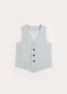 Plain Light Linen Vest in Blue (4-10yrs) Coats  from Pepa London
